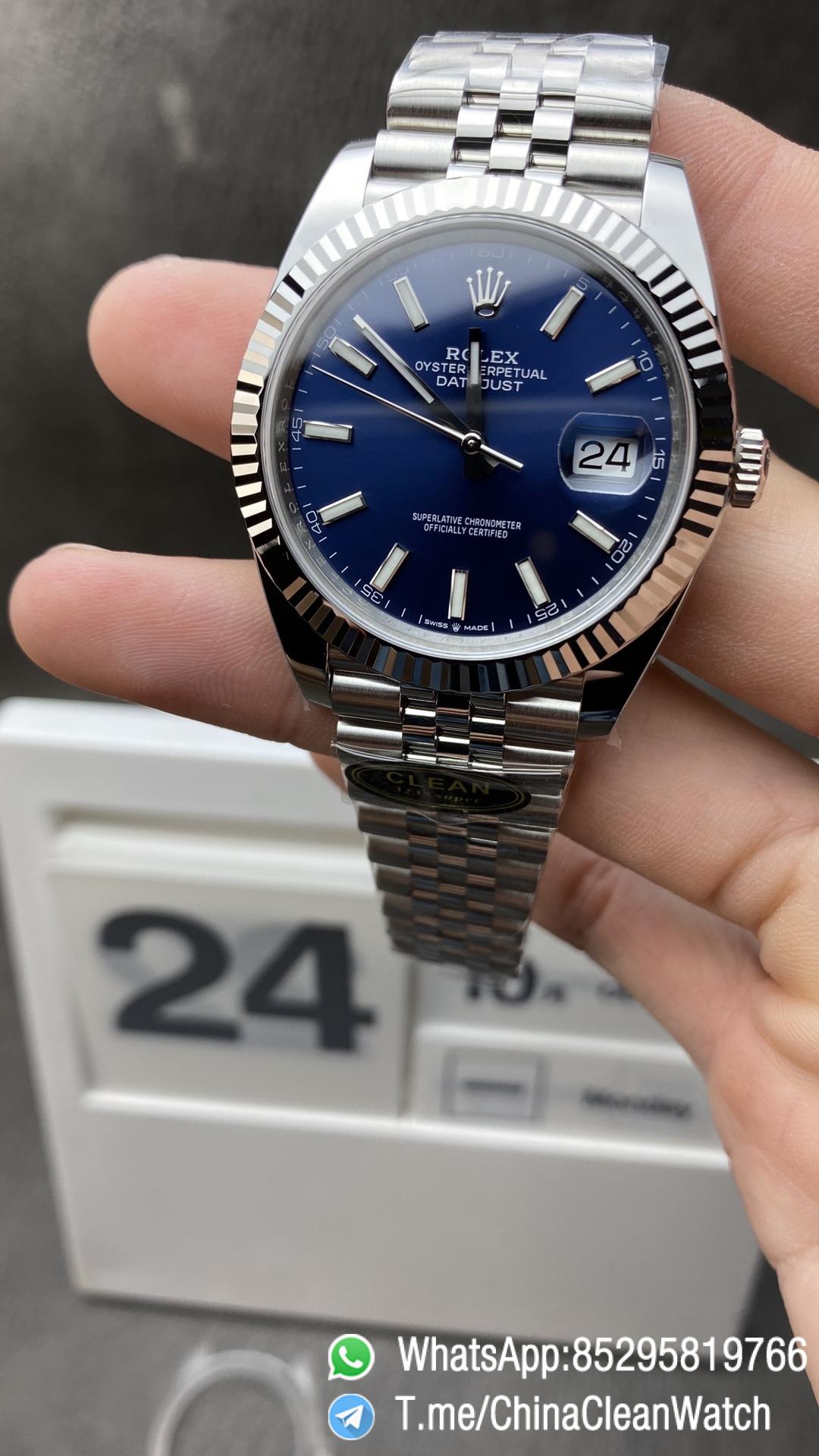 Clean Factory Watches Clean Watches Store CF Datejust 41mm 126334 Blue Dial with Stick Markers 904L Oystersteel Jubilee Bracelet DanDong 3235 Movement Clean Factory Watches Clean Watches Store CF Datejust 41mm 126334 Blue Dial with Stick Markers 904L Oystersteel Jubilee Bracelet DanDong 3235 Movement