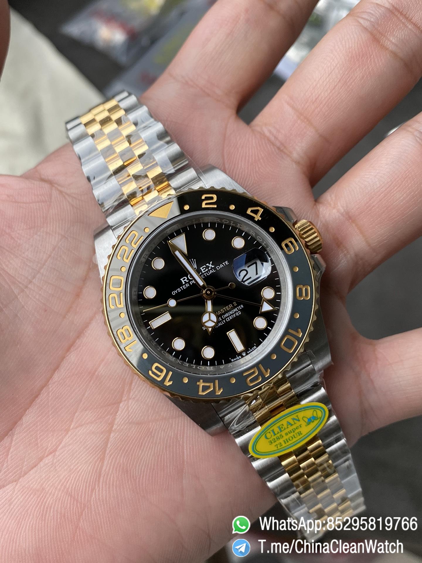 Clean Factory GMT Master II 126713GRNR Oystersteel and Yellow Gold Black and Grey Bezel Black Dial Jubilee Bracelet DD3285 Movement 02 Clean Factory GMT Master II 126713GRNR Oystersteel and Yellow Gold Black and Grey Bezel Black Dial Jubilee Bracelet DD3285 Movement 02