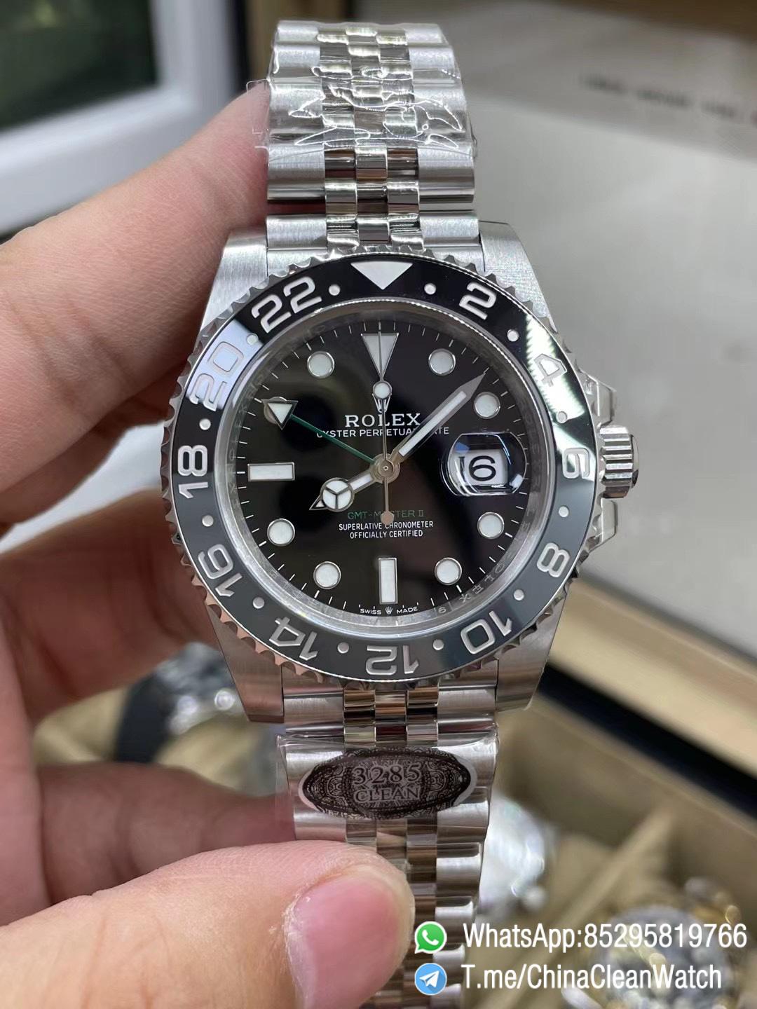 Clean Factory GMT Master II 126710GRNR Black Gray Ceramic Bezel 904L Oystersteel Jubilee Strap DD3285 Movement 02 Clean Factory GMT Master II 126710GRNR Black Gray Ceramic Bezel 904L Oystersteel Jubilee Strap DD3285 Movement 02
