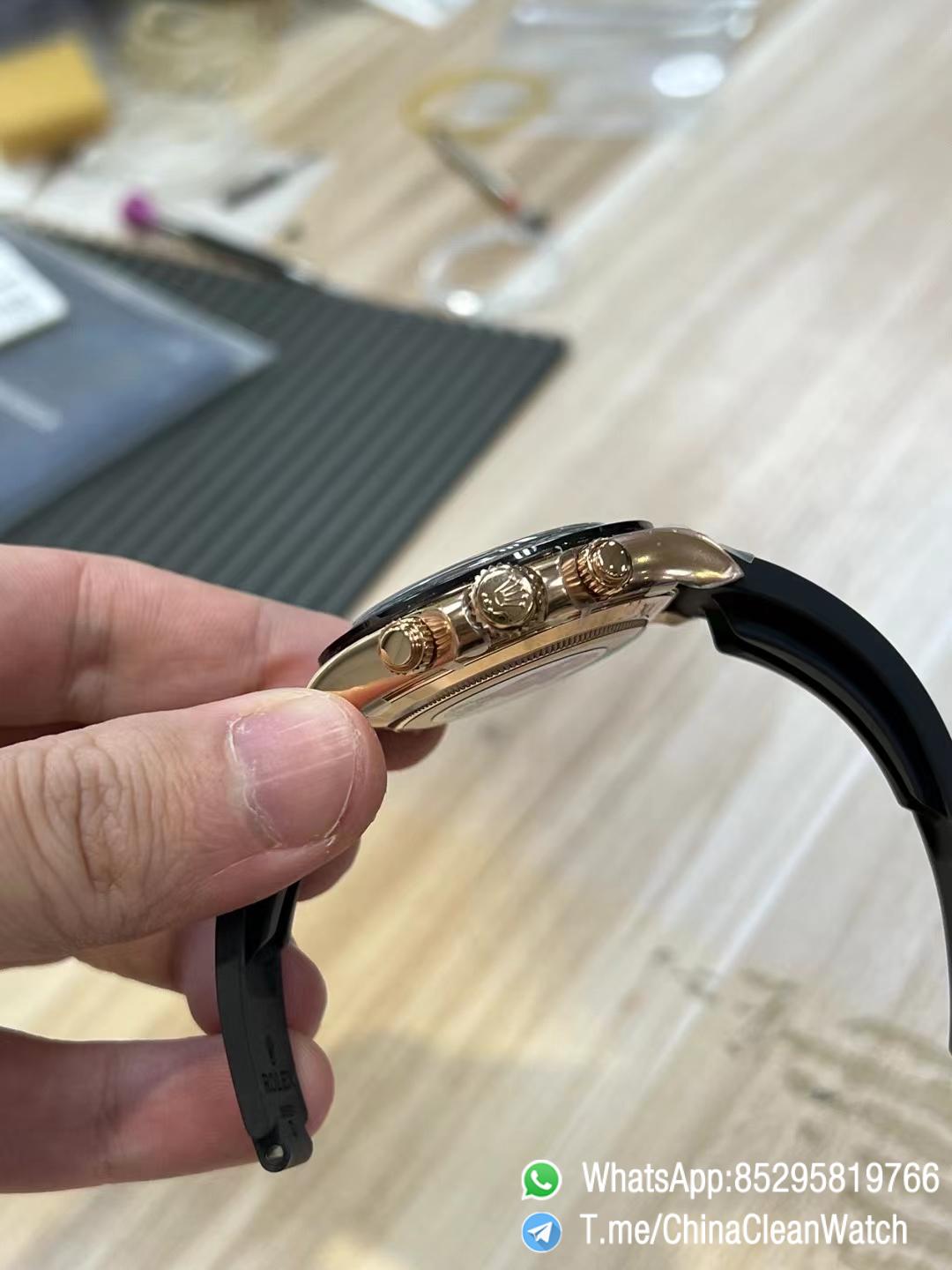 Clean Factory Daytona 116515 Rose Gold Case Chocolate Dial Black Chrono Dial DanDong 4130 Movement Oysterflex Strap 04 Clean Factory Daytona 116515 Rose Gold Case Chocolate Dial Black Chrono Dial DanDong 4130 Movement Oysterflex Strap 04